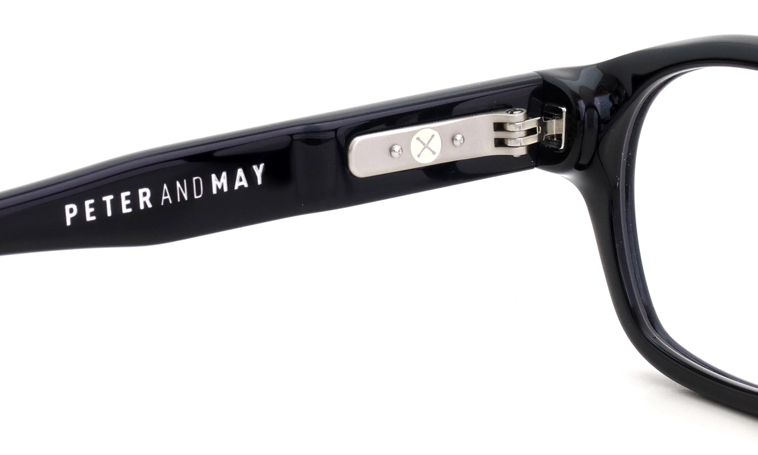 PETER AND MAY ピーターアンドメイ メガネ COTE COUR col.BLACK 左側ヒンジの左側と左側テンプル