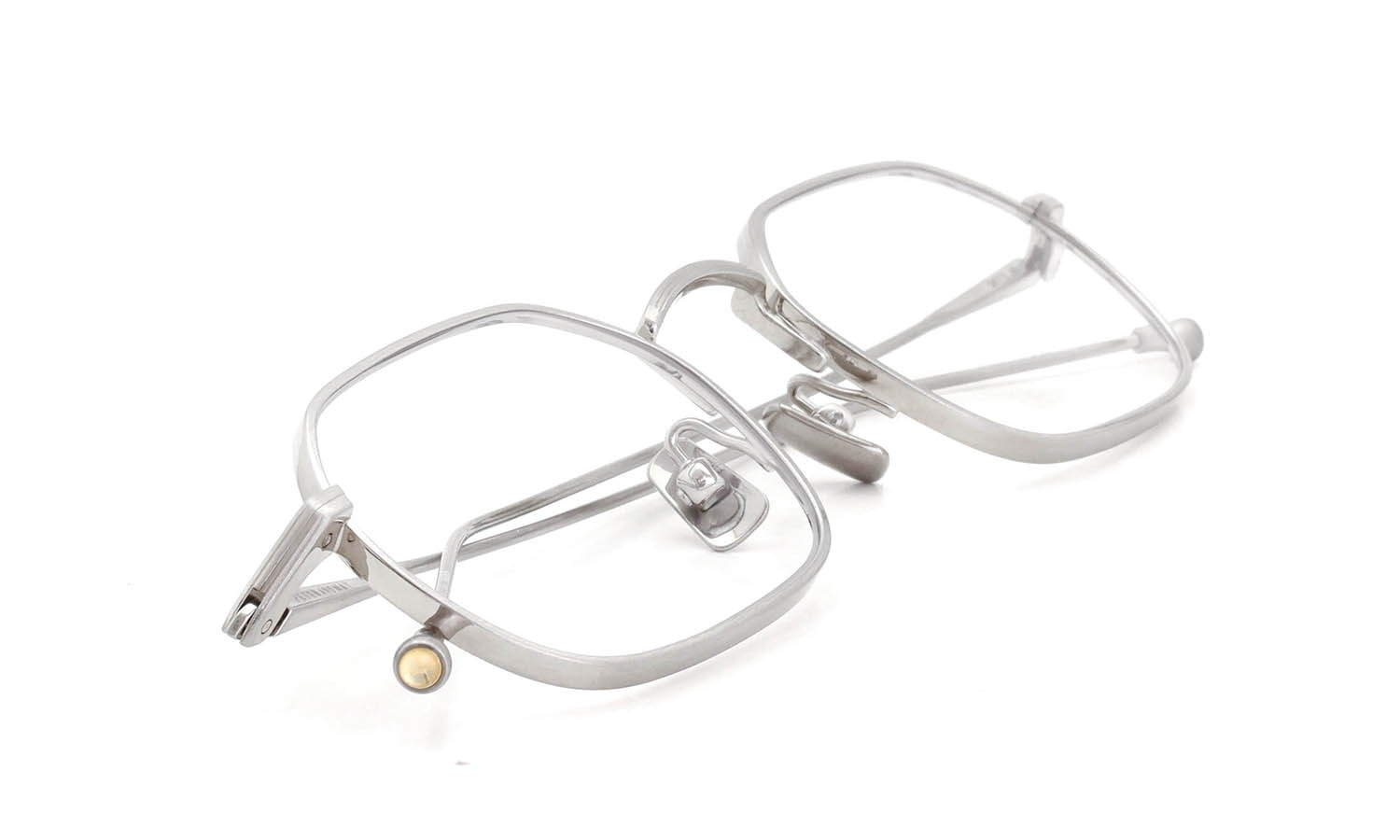 PETER AND MAY ピーターアンドメイ 伊達メガネ通販 TT11 AKIRA col.BRUSHED SILVER 折りたたんだ状態1