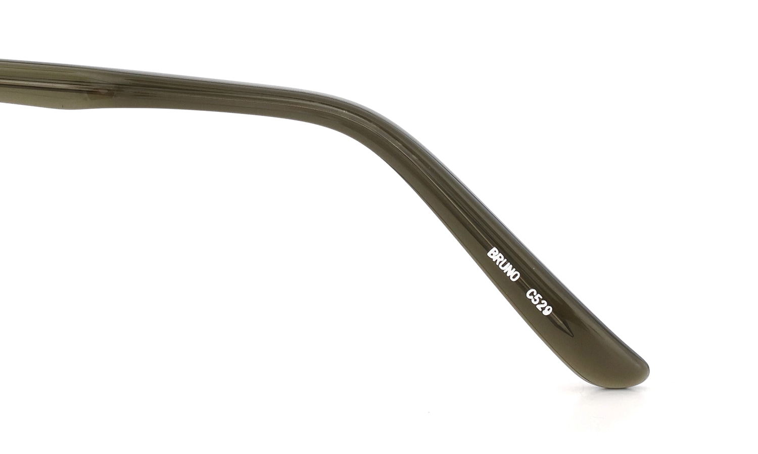 YELLOWS PLUS メガネ通販 BRUNO C529 harrods green/Light gray 右側テンプルの内側先の　モデル・カラーの刻印