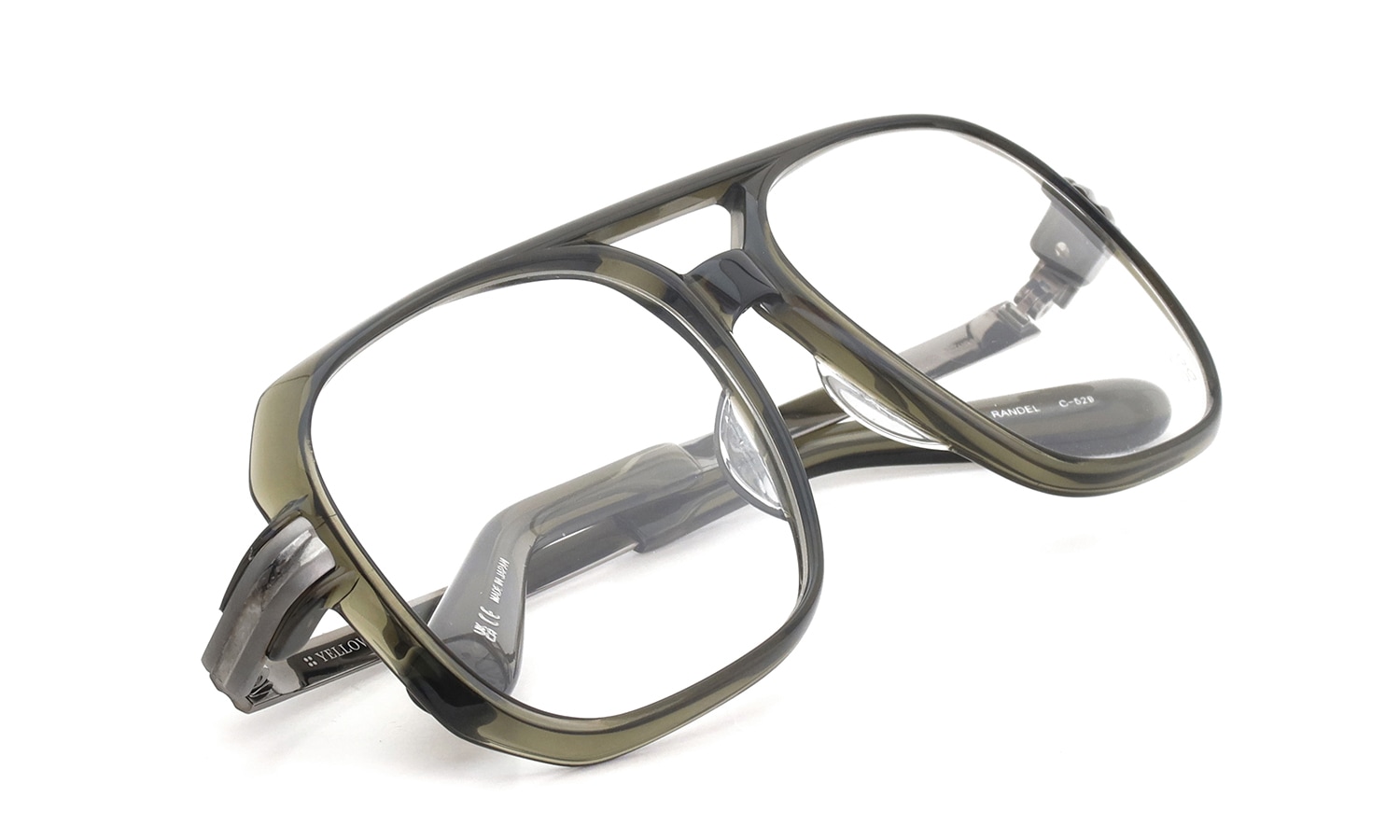 YELLOWS PLUS イエローズプラス メガネ通販 RANDEL C529 harrods green/light grey 折りたたみ1