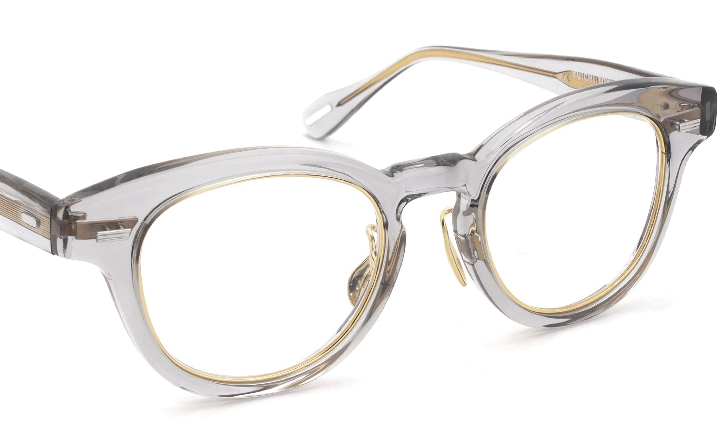 YUICHI TOYAMA. メガネ通販 U-128RS IND COL.08(旧:col.04) Clear gray / Gold フロント