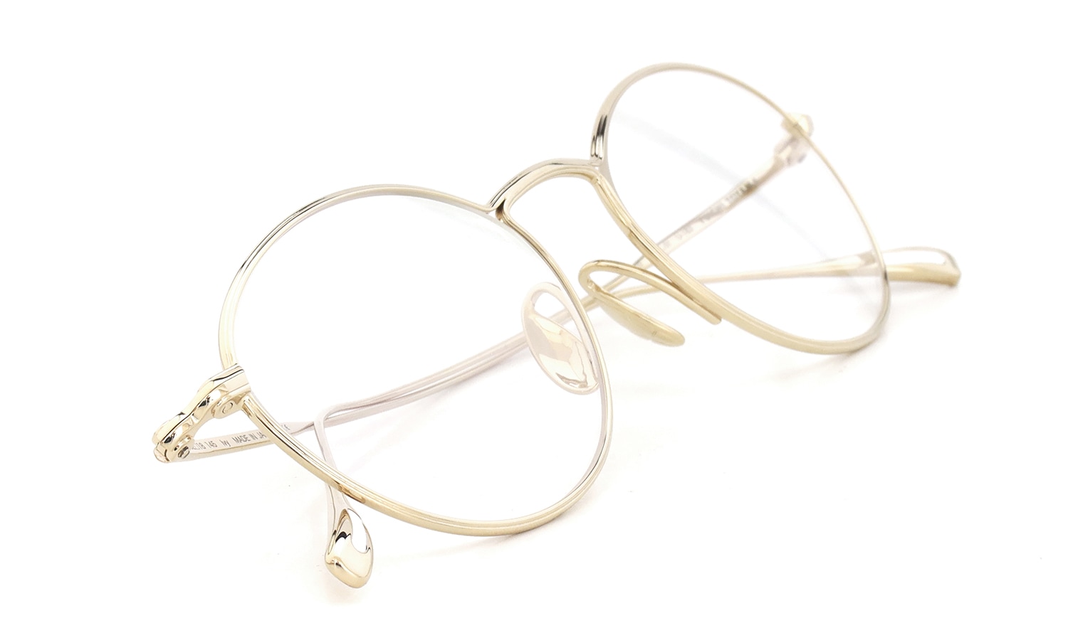YUICHI TOYAMA. メガネ通販 U-183 Ivy col.01 White gold 折りたたみ斜め 1