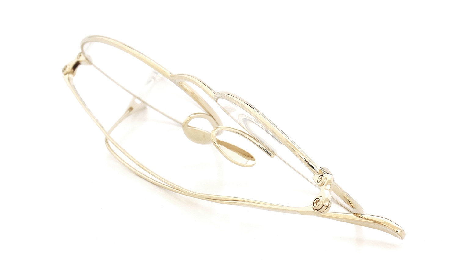 YUICHI TOYAMA. メガネ通販 U-183 Ivy col.01 White gold 折りたたみ斜め 2
