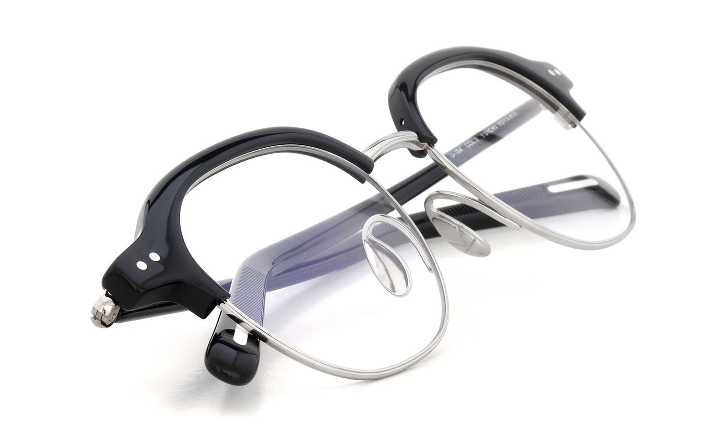 YUICHI TOYAMA. メガネ通販 U-184 DUD col.02 Black /Silver 折りたたみ斜め 1