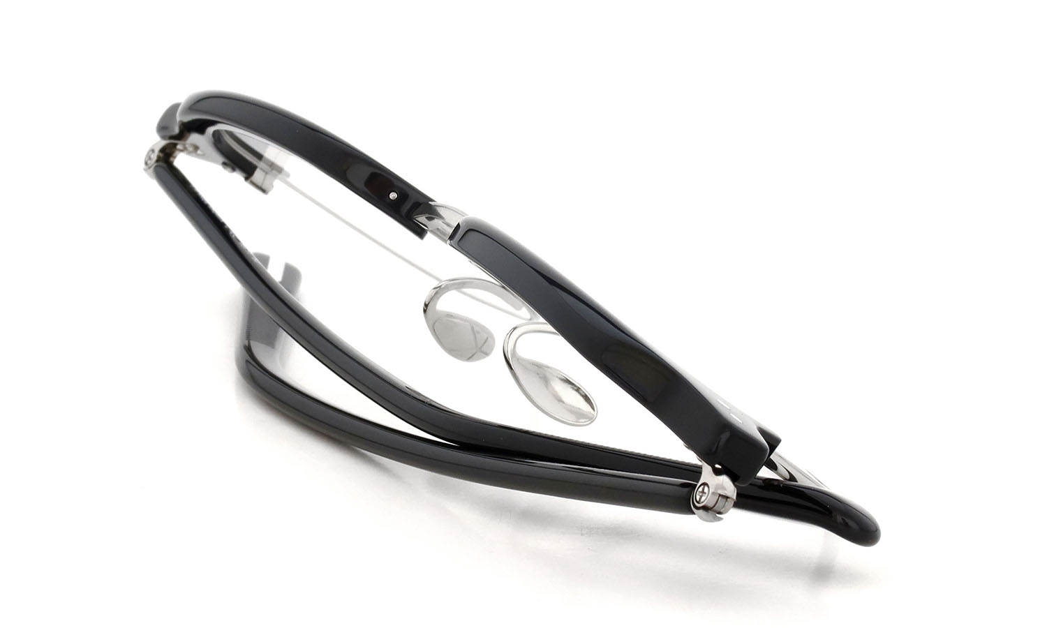YUICHI TOYAMA. メガネ通販 U-184 DUD col.02 Black /Silver 折りたたみ斜め 2