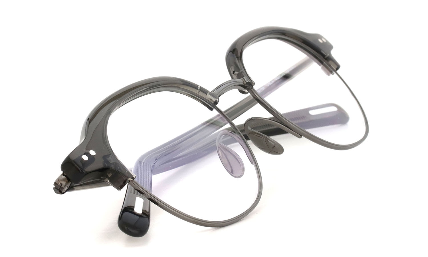 YUICHI TOYAMA. メガネ通販 U-184 DUD col.04 Olive drab /Metal gray 折りたたみ斜め 1