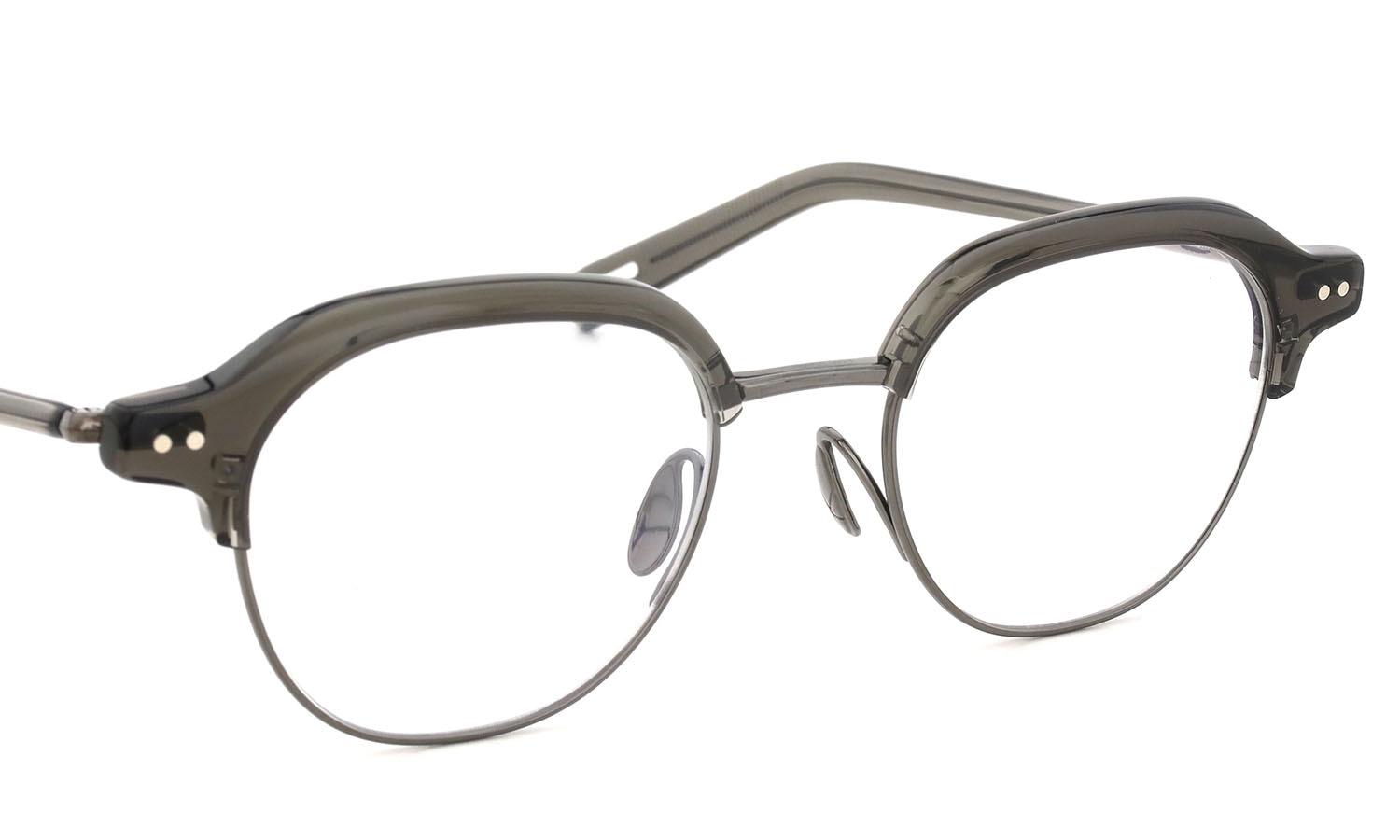 YUICHI TOYAMA メガネ U-184 DUD col.04 Olive drab /Metal gray フロント