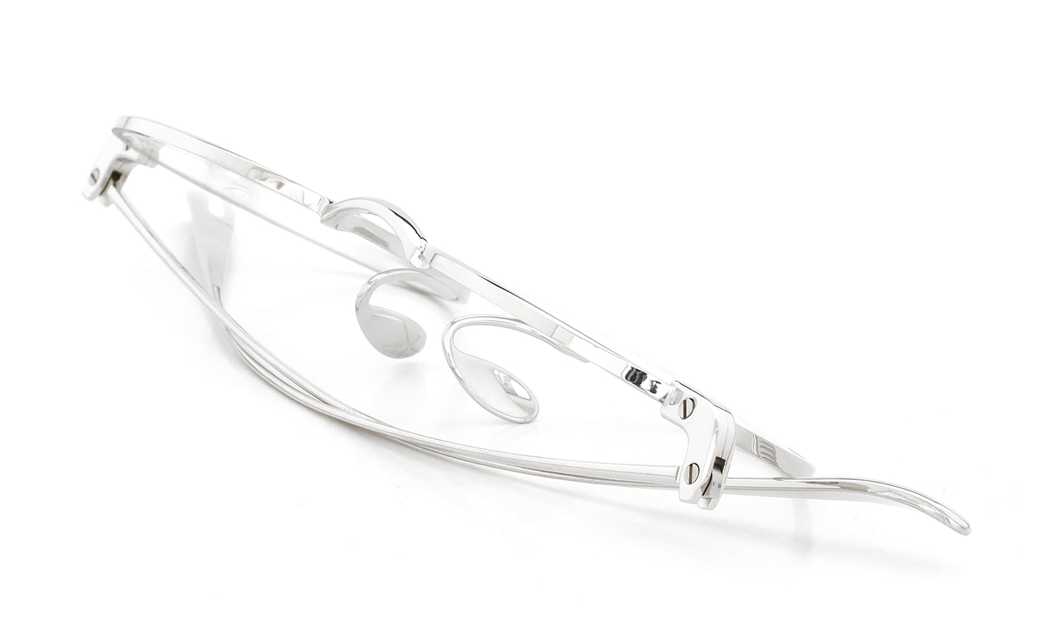 YUICHI TOYAMA. メガネ通販 U-186 Lemer col.02 Silver 折りたたみ斜め 2