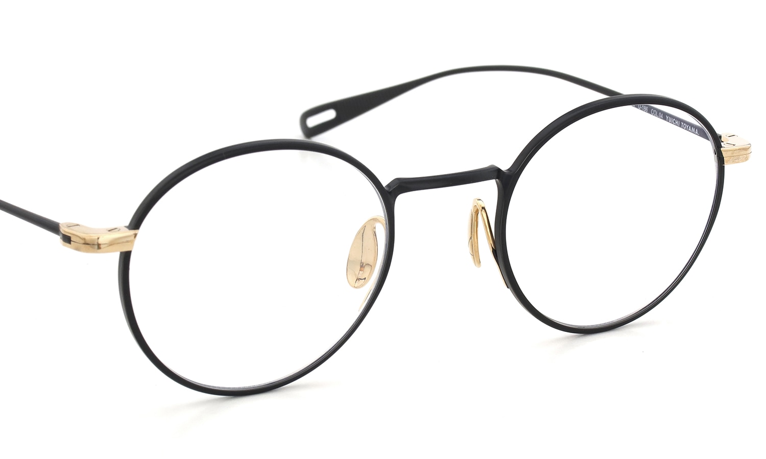 YUICHI TOYAMA. メガネ通販 U-186 Lemer col.04 Matt black / White gold フロント