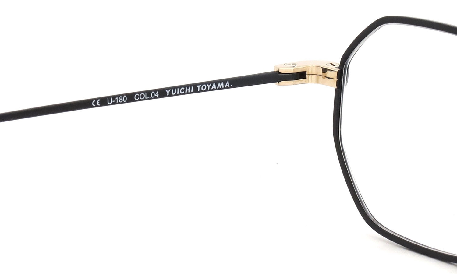 YUICHI TOYAMA. メガネ通販 U-180 Nathan col.04 Matt black/White gold
