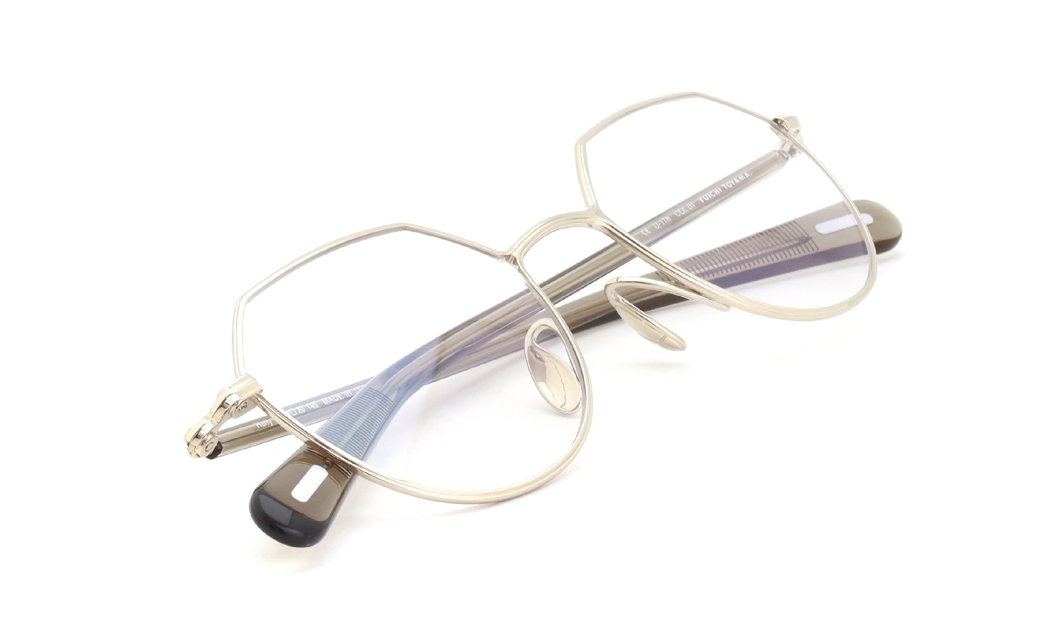 YUICHI TOYAMA. メガネ通販 U-178 Harry COL.01 White gold / Taupe