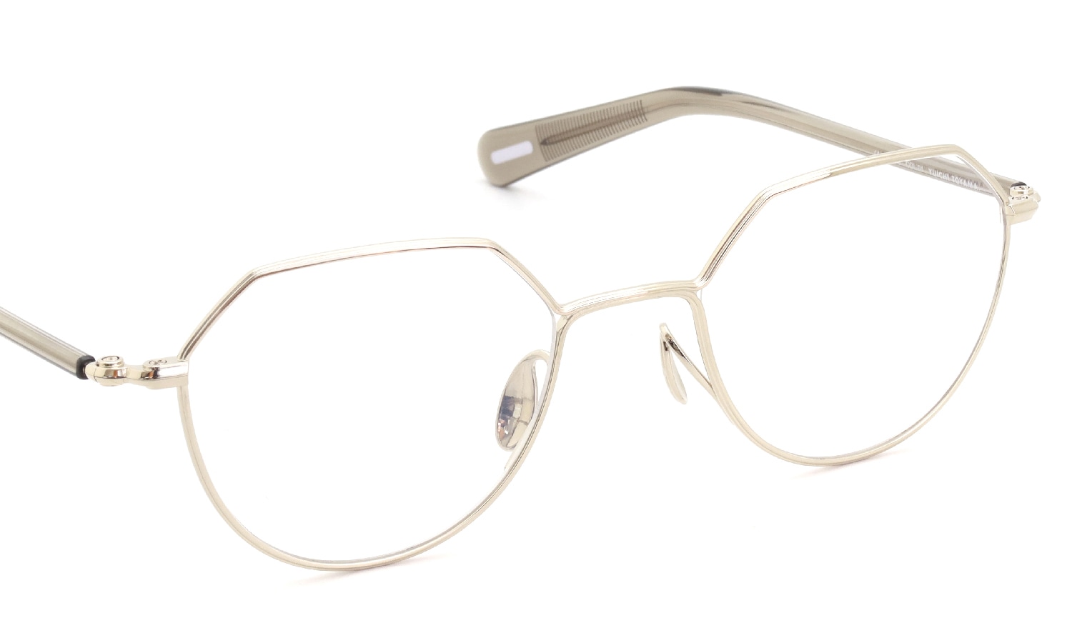 YUICHI TOYAMA. メガネ通販 U-178 Harry COL.01 White gold / Taupe
