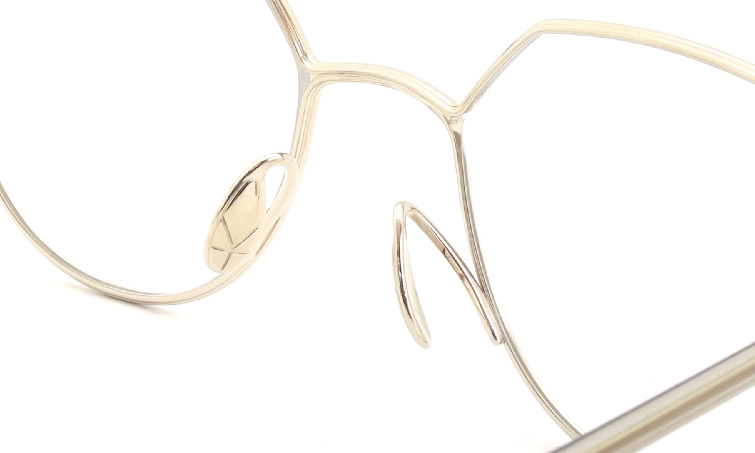 YUICHI TOYAMA. メガネ通販 U-178 Harry COL.01 White gold / Taupe