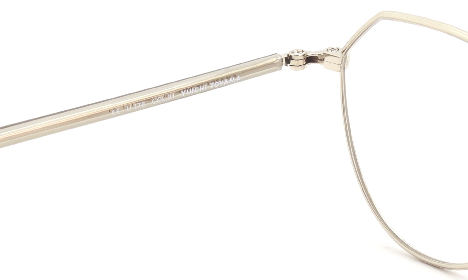 YUICHI TOYAMA. メガネ通販 U-178 Harry COL.01 White gold / Taupe
