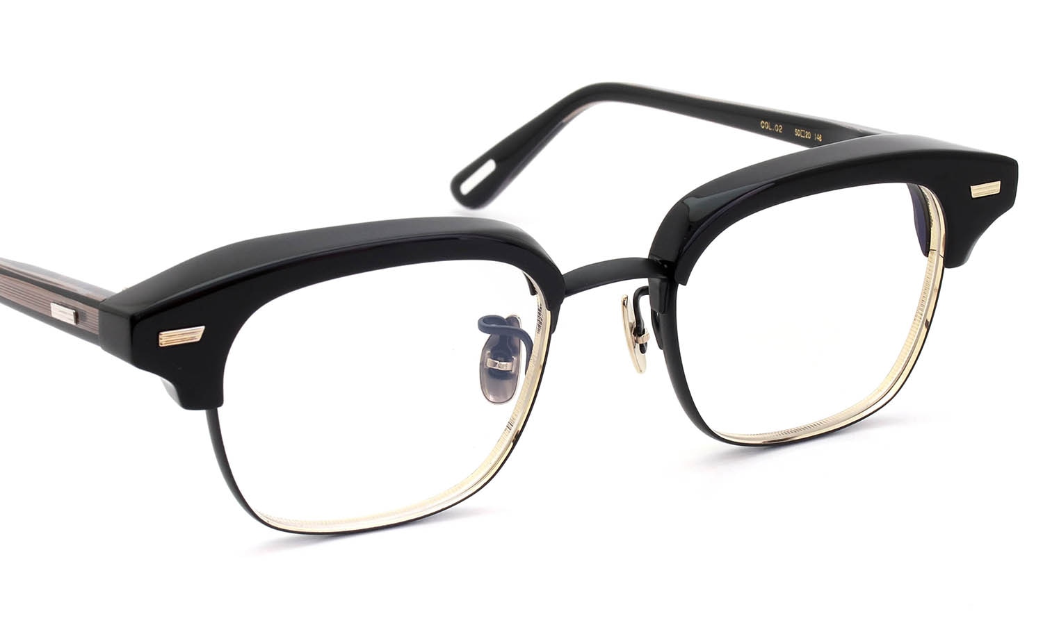 YUICHI TOYAMA:5 メガネ通販 FORT GREENE Col.02 Black / Matt black + White gold