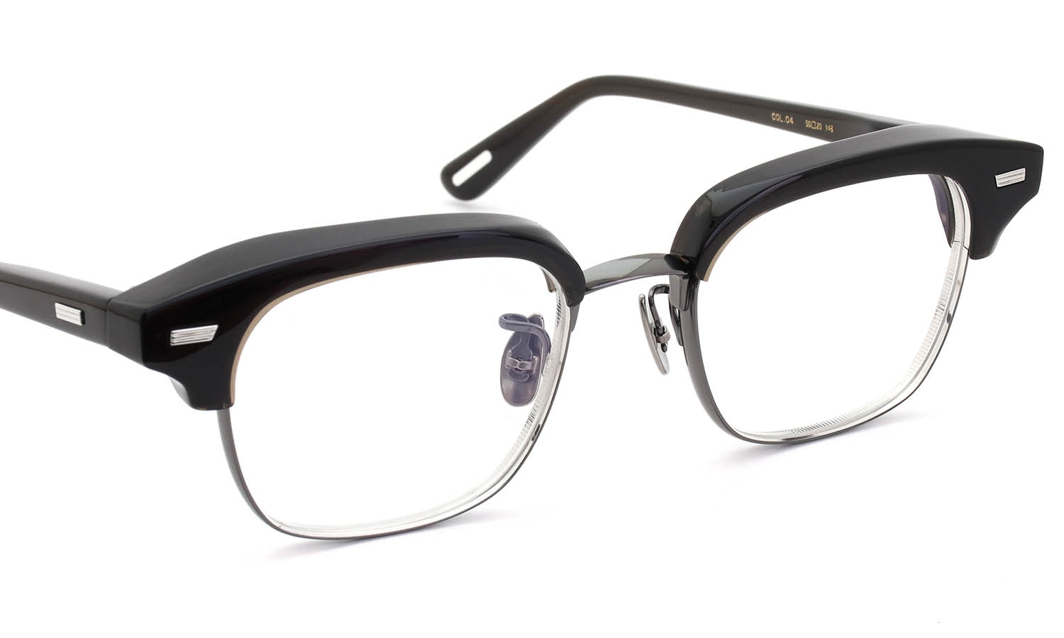 YUICHI TOYAMA:5 メガネ通販 FORT GREENE Col.04 Khaki brown / Metal gray + Silver