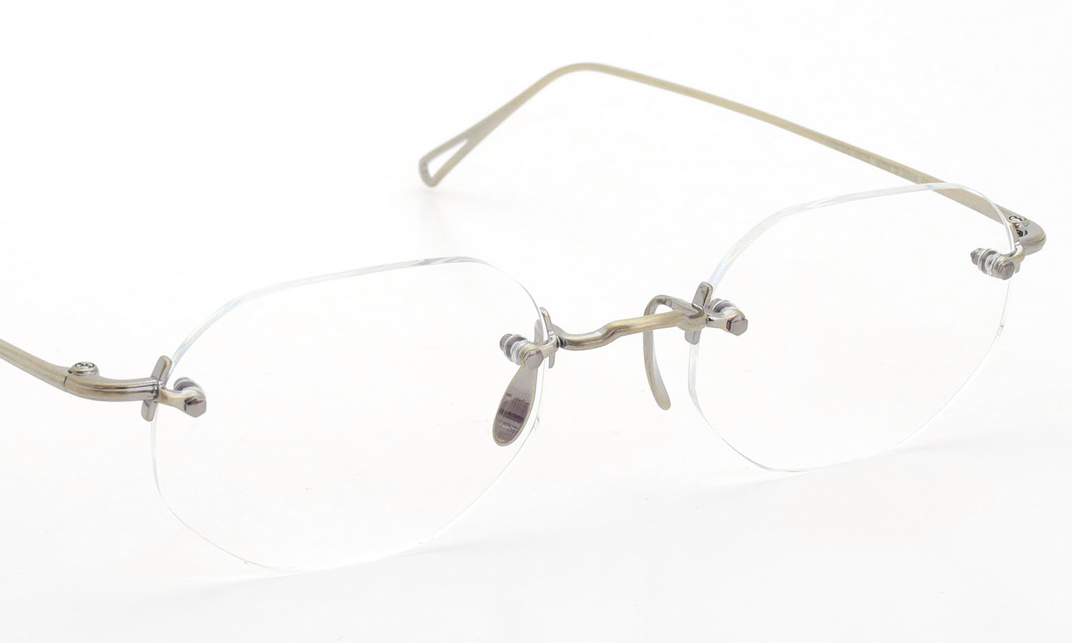 ayame リムレスメガネ通販 3PIECE-0 col.AG