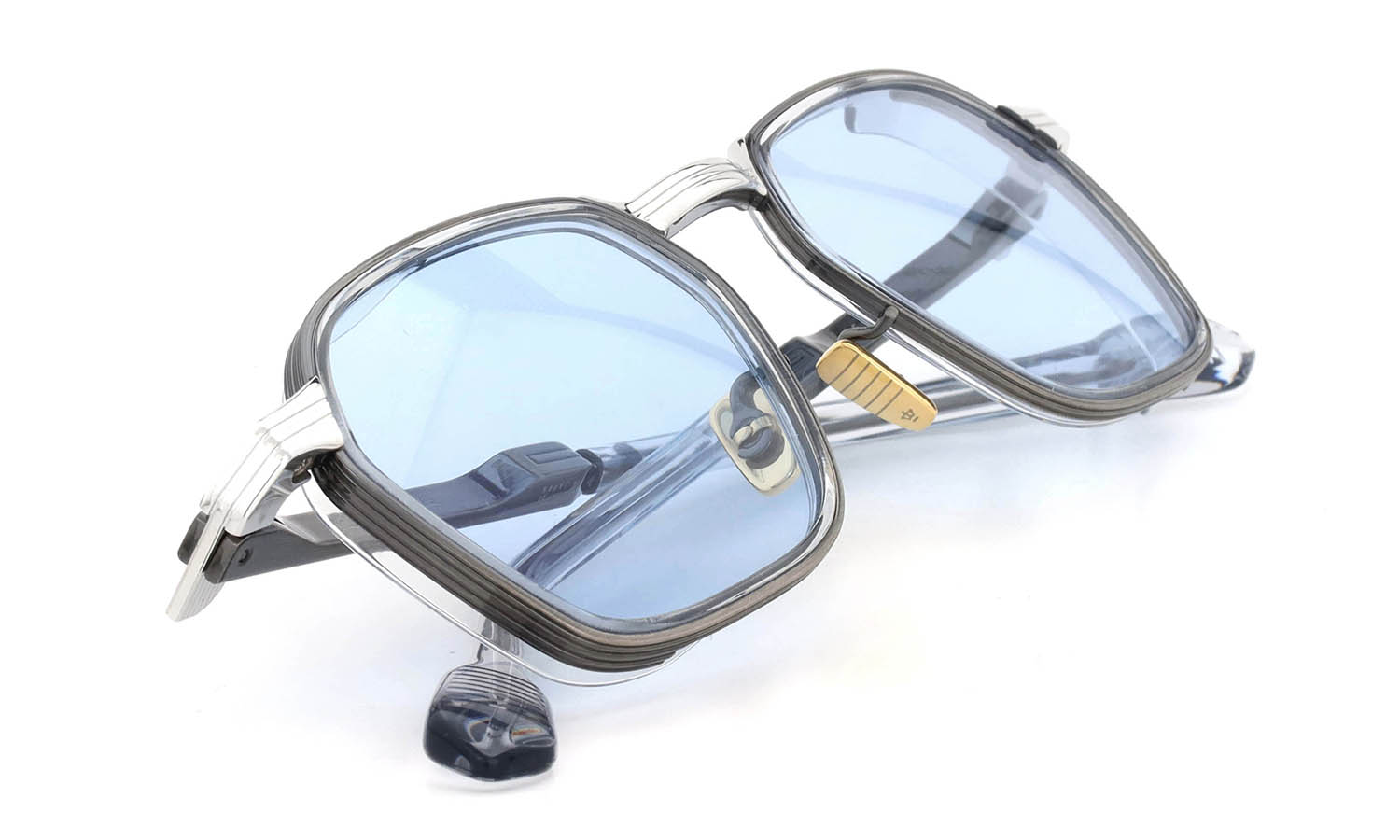 JACQUESMARIEMAGE サングラス BECKETT col.Antique Silver /Serene Blue 折りたたみ1