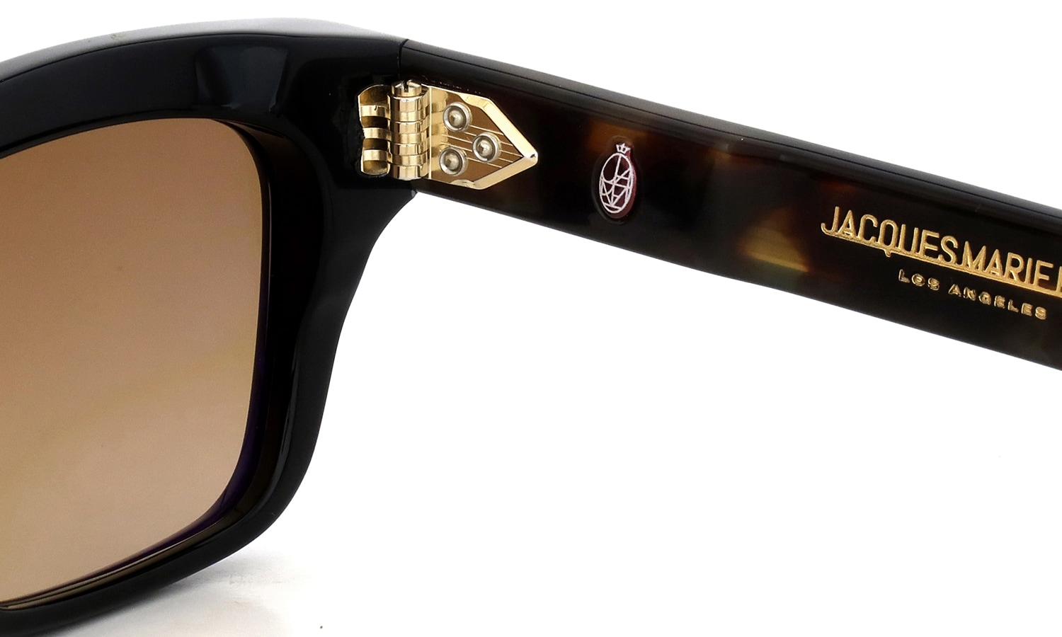 JACQUESMARIEMAGE サングラス MOLINO col.Noir-15 /Brass Gradient JMMML-15A 右側ヒンジ裏と右テンプルの刻印