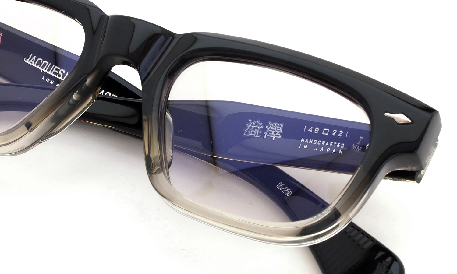 JACQUESMARIEMAGE 巨匠シリーズ メガネ SHIBUSAWA(澁澤) col.Black Fade /Superlight Green 漢字で「澁澤」の刻印