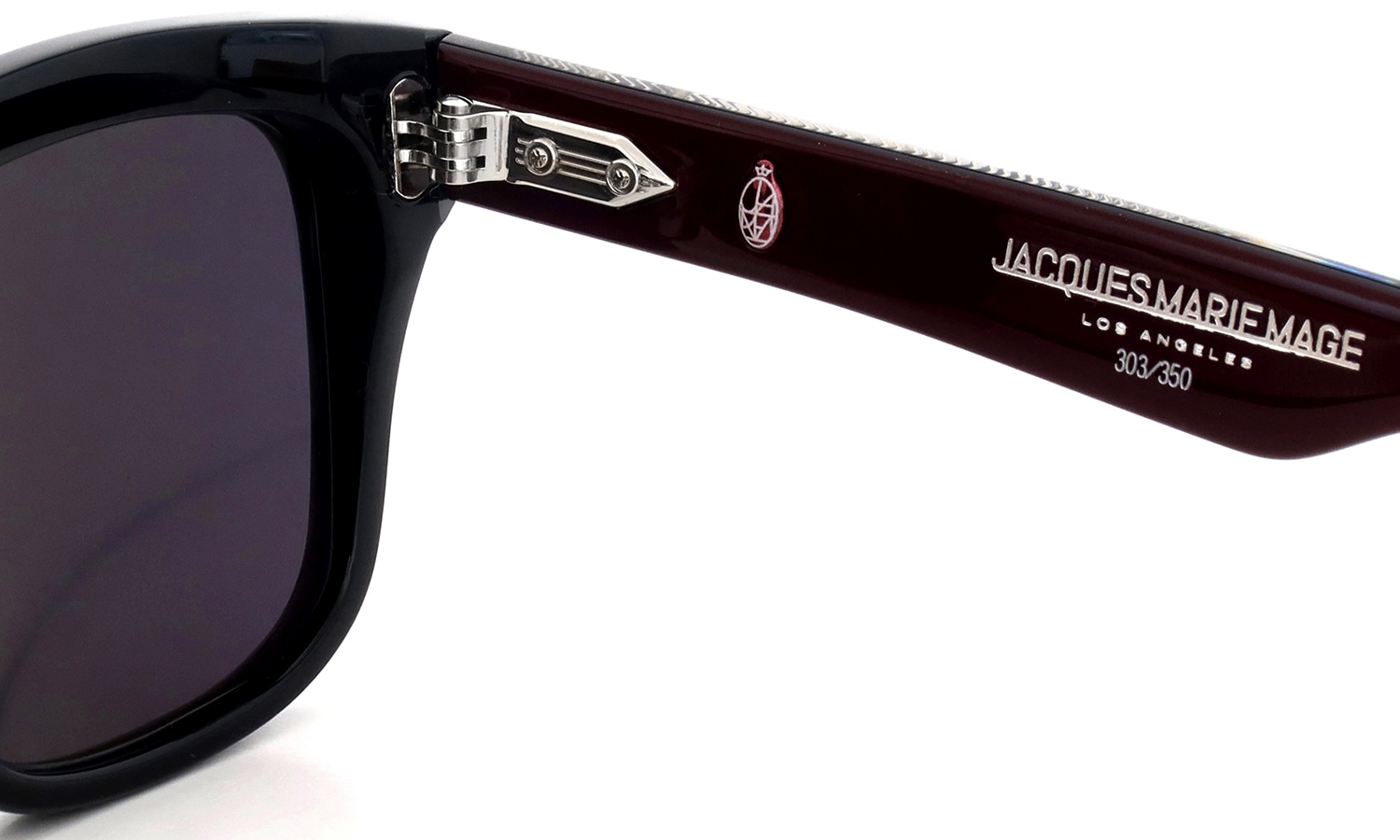 JACQUESMARIEMAGE サングラス通販 WESLEY col.Bloodstone / Jet 右側ヒンジ裏と右側テンプル