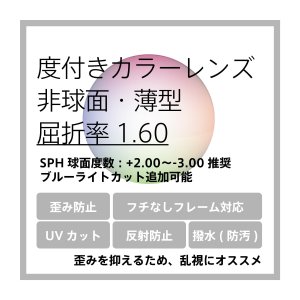 画像: 度付き薄型カラーレンズ・非球面