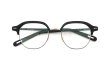 YUICHI TOYAMA メガネ通販 U-184 DUD col.01 Black /White gold + Semi matt black 折りたたみ正面