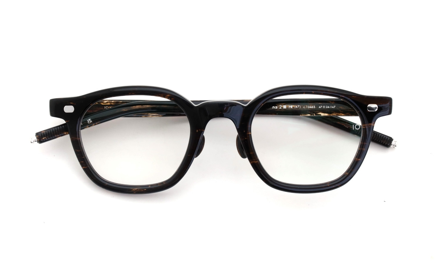 10eyevan 2026AW新作 セルロイドメガネ no.2 III FR (47) c.1046S Dark Brown Leaf