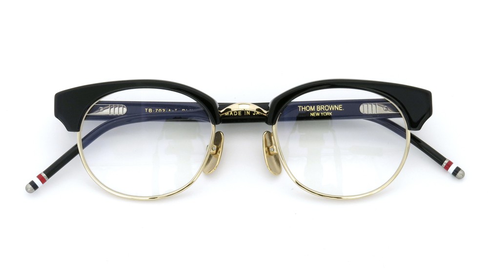 THOM BROWNE メガネ 生産終了通販 TB-702-D NVY-GLD-47size (取扱店