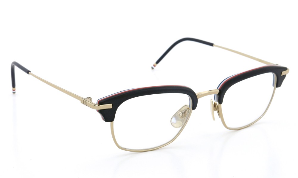 THOM BROWNE メガネ 生産終了通販 TB-707-A BLK-RWB-12KGLD-50size