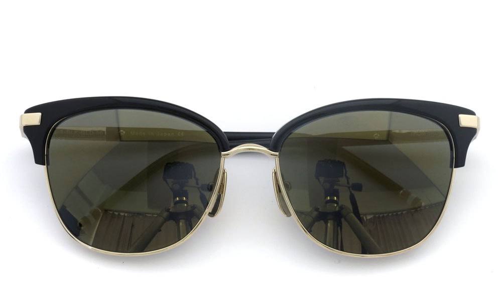 THOM BROWNE.  NEWYORK（トムブラウンニューヨーク) 2014 F/W サングラス TB-505-A BLK-12kGLD-56_dark-grey-gold-flash 4