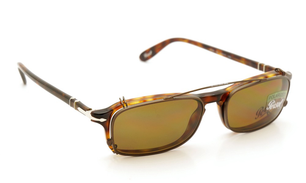 画像1: Persol ペルソール メガネ+クリップオンセット