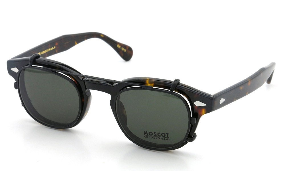 MOSCOT LEMTOSH Col.TORTOISE 44 + clip MBK/Green