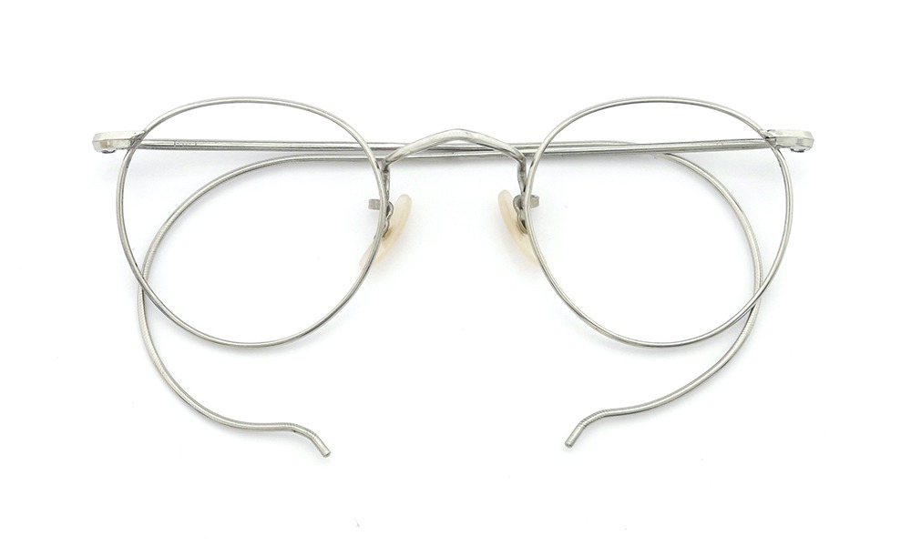 ENGLAND (Savile Row)Vintage イングランド サヴィルロウ ヴィンテージ 推定1940年代 メガネ ALGHA WORKS OPTICAL PANTO NUDE-PAD col.Silver