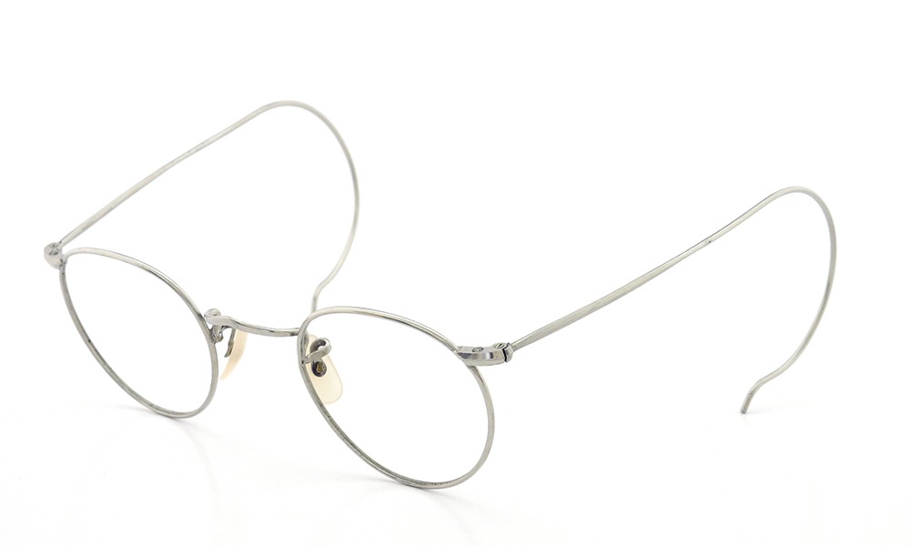 ENGLAND (Savile Row)Vintage イングランド サヴィルロウ ヴィンテージ 推定1940年代 メガネ ALGHA WORKS OPTICAL PANTO NUDE-PAD col.Silver