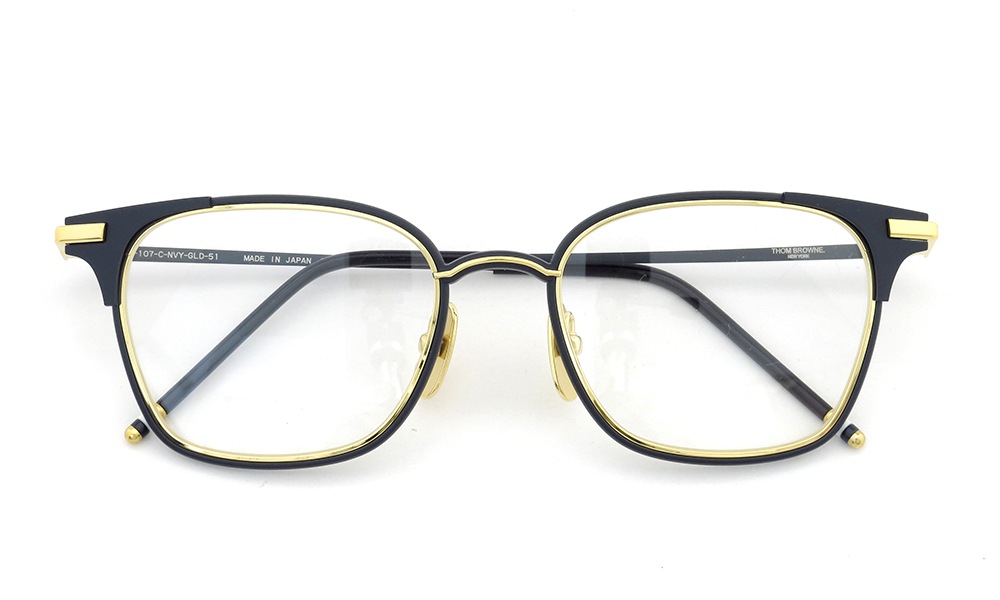 THOM BROWNE. メガネ TB-107-C NVY-GOLD 51size