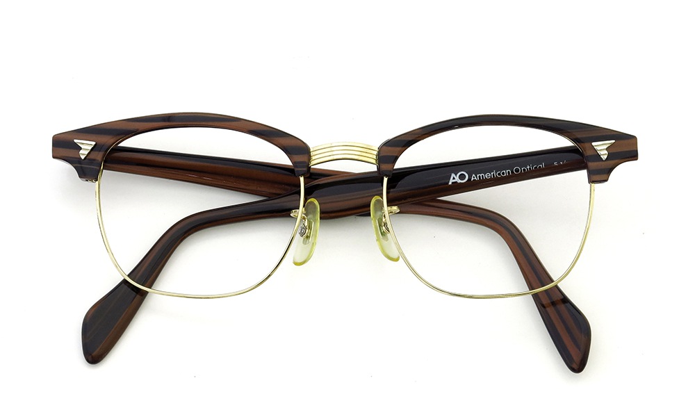 American Optical vintage MARCOM-X type:2 ウイング鋲 Wood/Gold 48-20