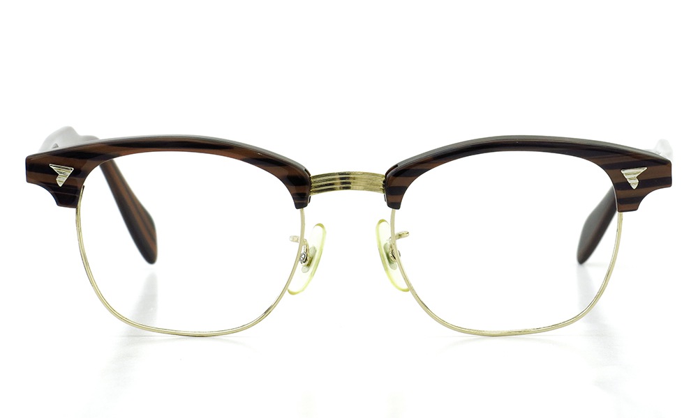 American Optical vintage MARCOM-X type:2 ウイング鋲 Wood/Gold 48-20