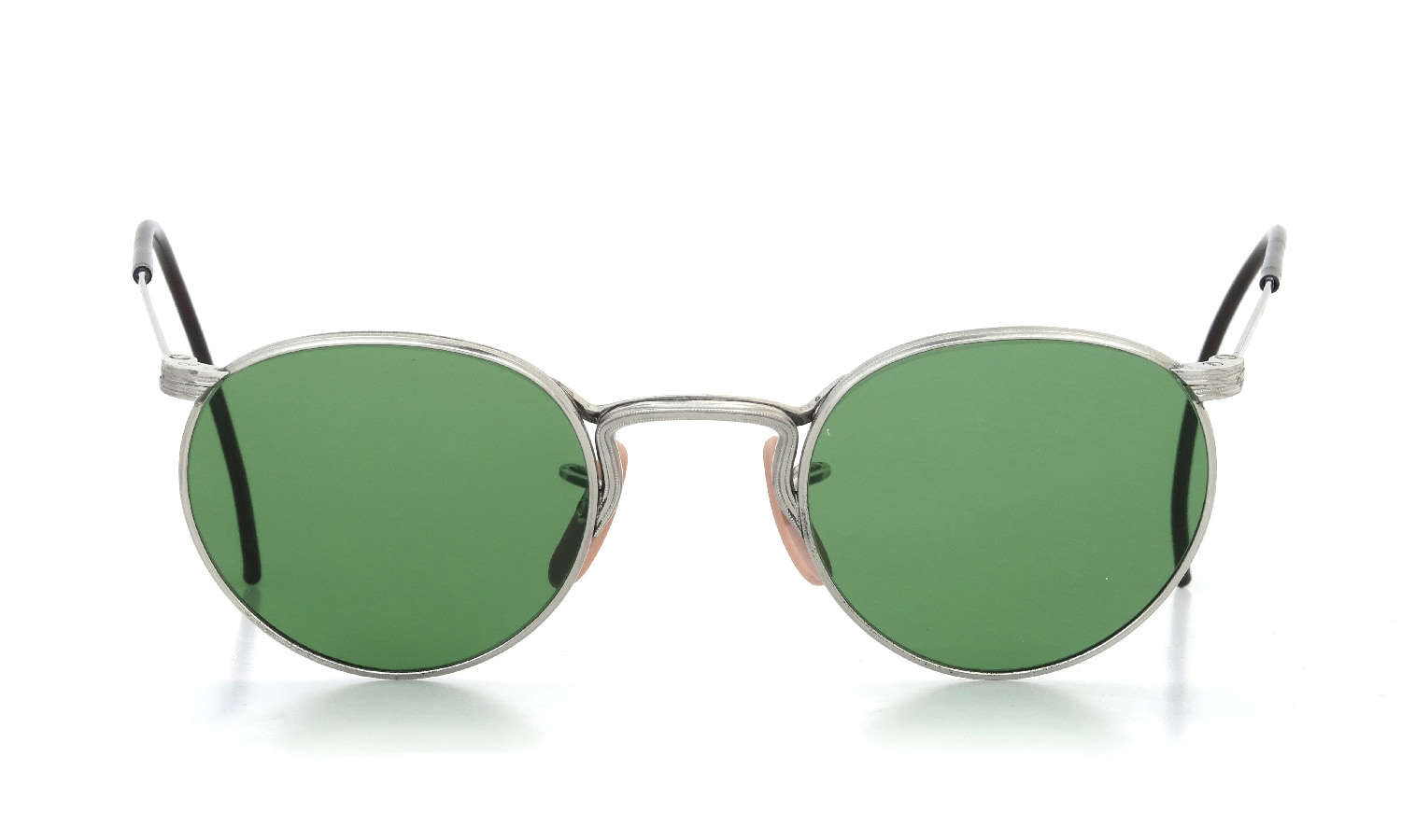 AO 推定1930s INDUSTRIAL FUL-VUE PANTO SILVER GREEN-GLASS-LENS 45-23