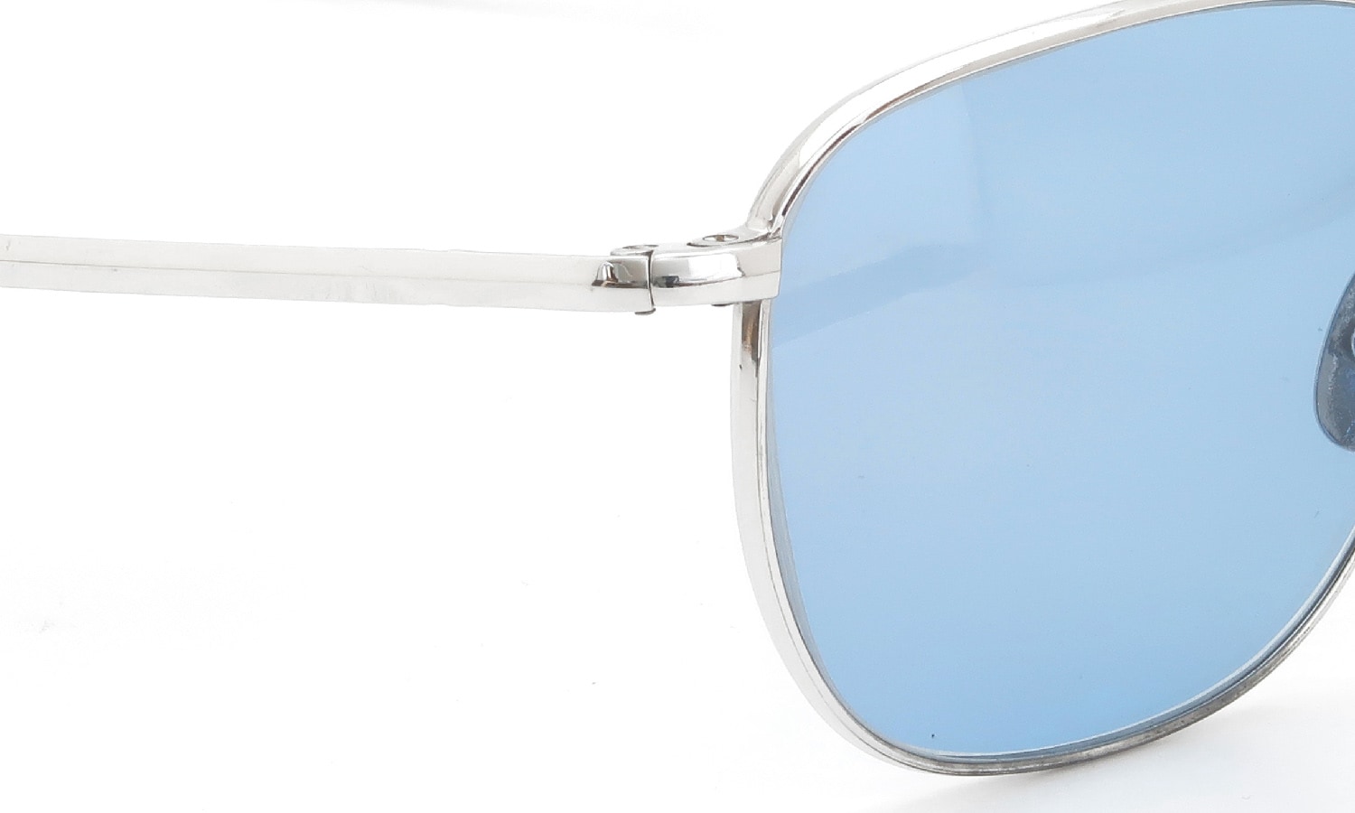 The Spectacle/ American Optical vintage 1950s〜1960s Mid-Century-Modern-Pilot White-Gold 1/10 12KGF Light-Blue-Lens