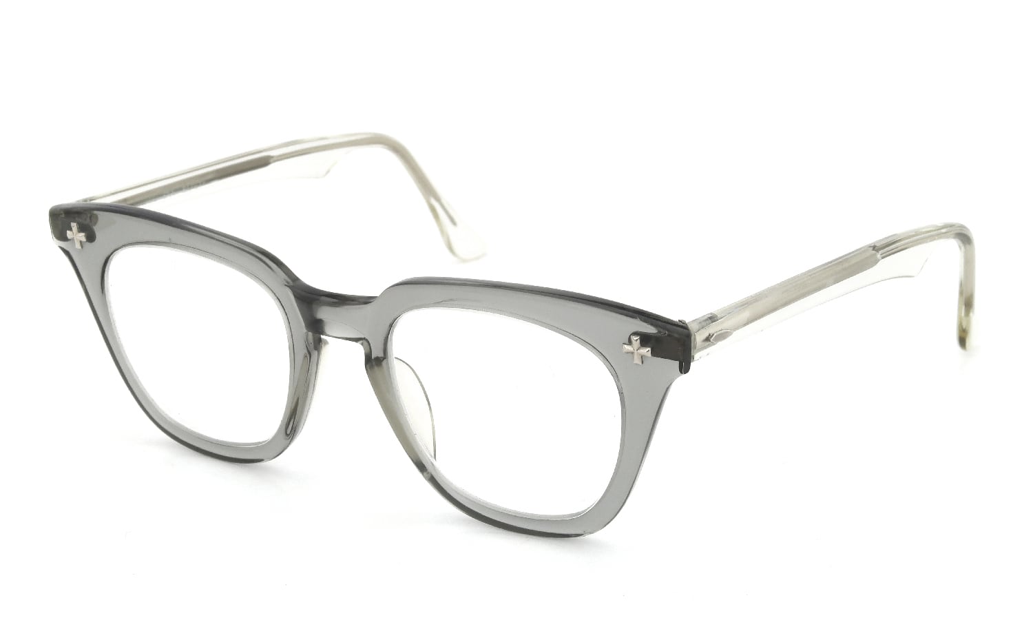 Bausch&Lomb vintage SAFETY CRYSTAL-GREY/GREY-CLEAR クロス鋲 48-22