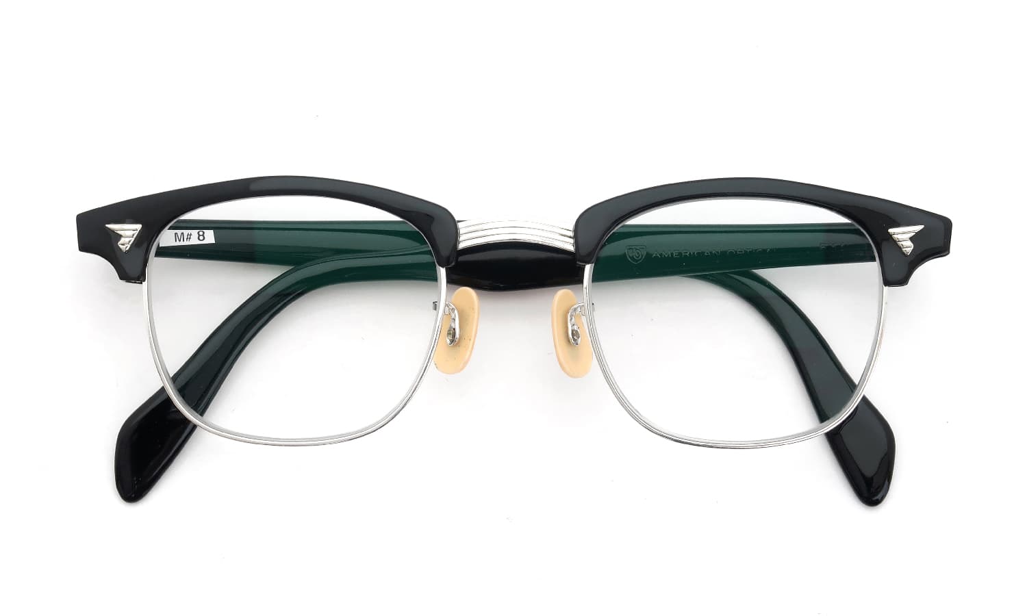 The Spectacle/ American Optical vintage 1950s~1960s マルコムXモデル type:2 ウイング鋲 Black/WG 1/10 12KGF 46-22