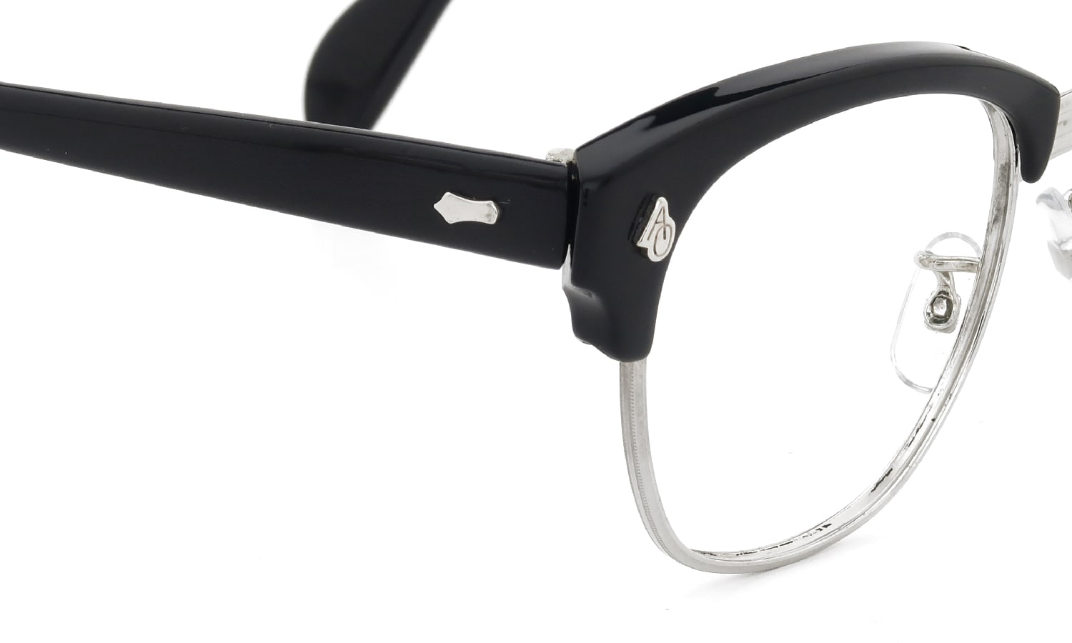 American Optical Vintage 1960s Brow Combination AO鋲 Black/Silver 48-24