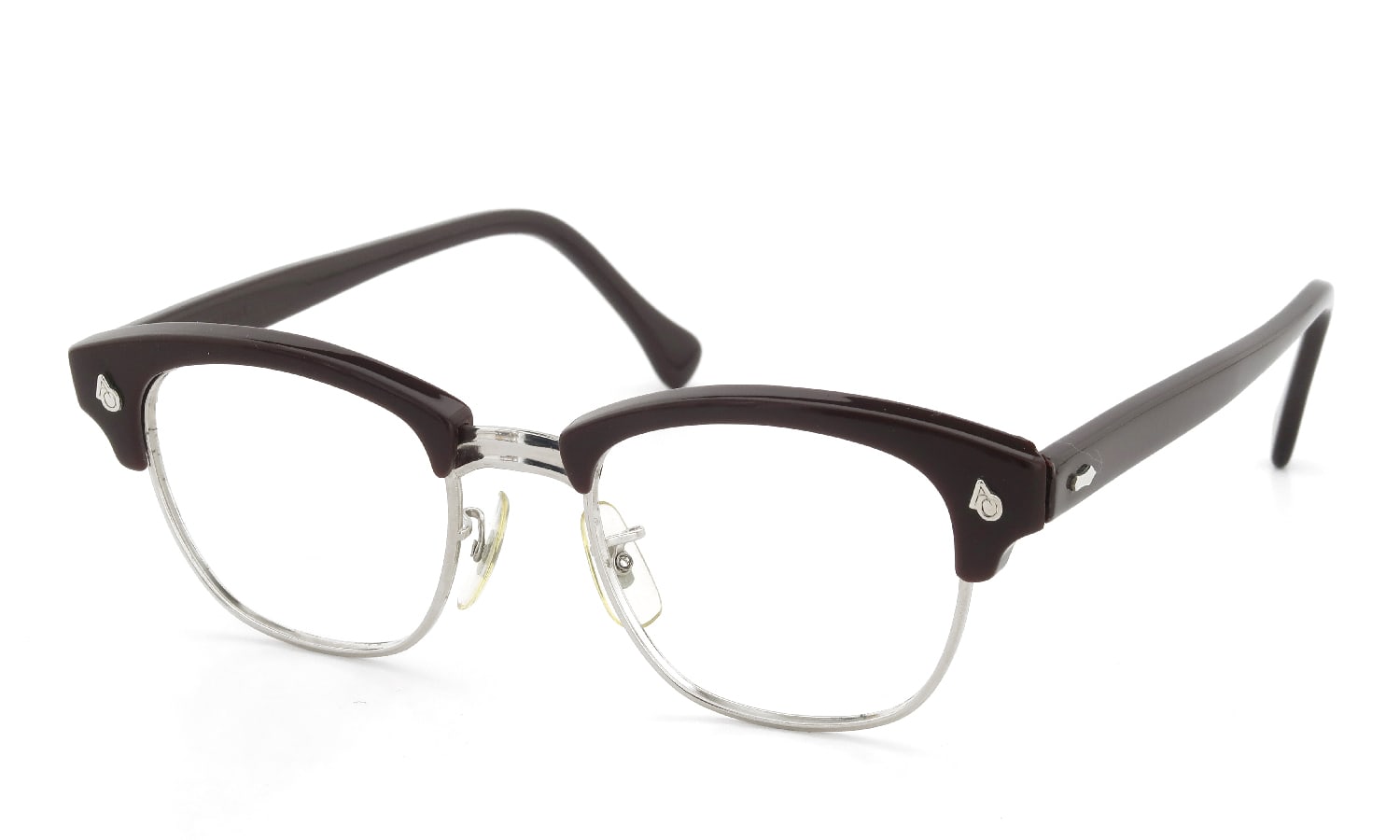 American Optical Vintage 1960s Brow Combination AO鋲 Brown/Silver 48-20