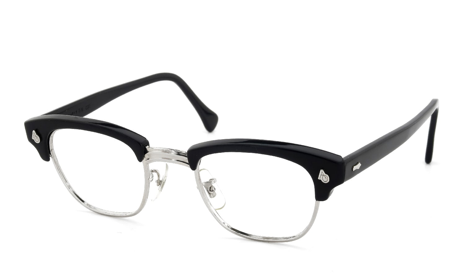 American Optical Vintage 1960s〜1980s Brow Combination AO鋲 Black/Silver 46-22