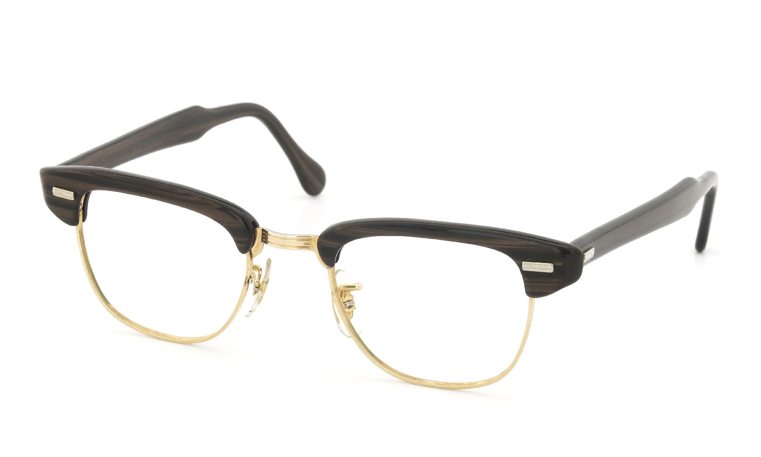 US Optical 1960s BROW Brown-Sasa/Yellow-Gold 44-20