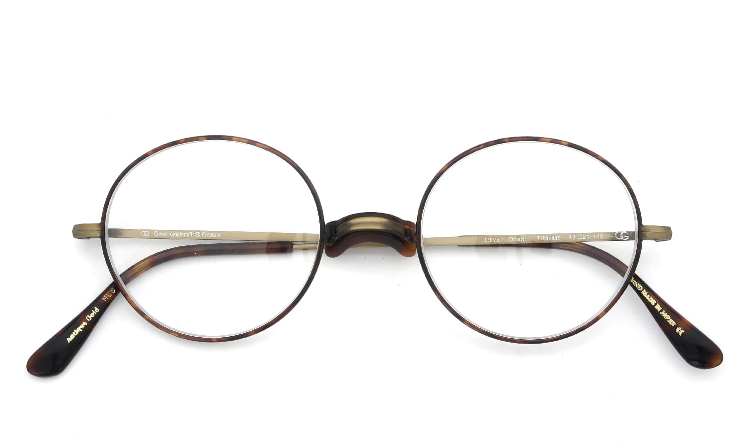 Oliver Goldsmith 海外モデル メガネ Oliver Oban with Pad Antique Gold MLS 48size