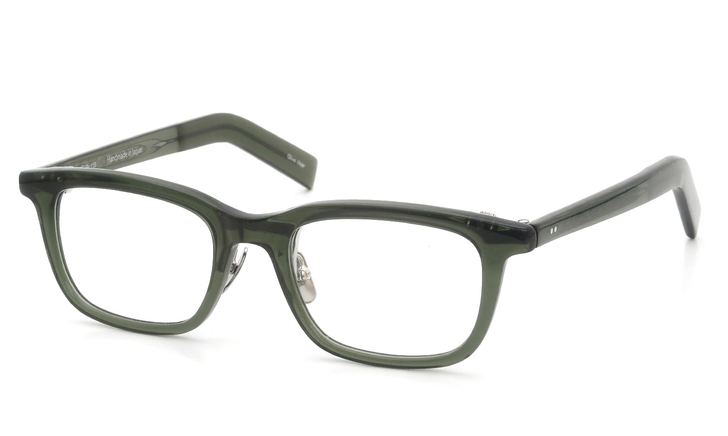 YELLOWS PLUS for PonMegane 跳ね上げ式メガネ Flip up Celluloid Olive clear