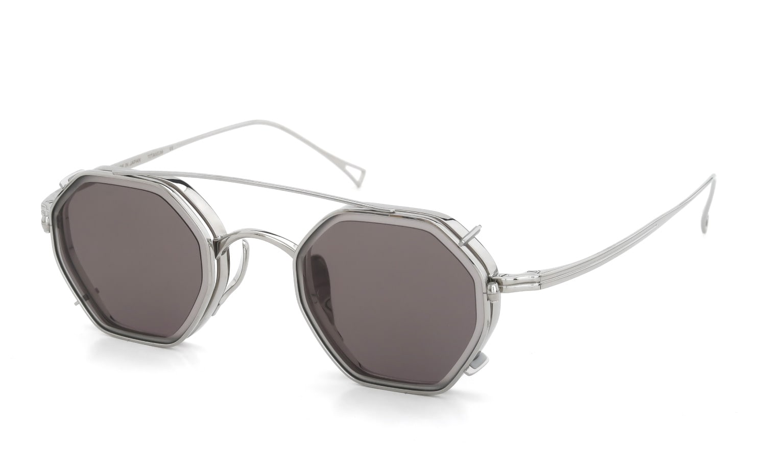 KameManNen クリップオンサングラスセット KMN-152 44size TS/ Gray-lens