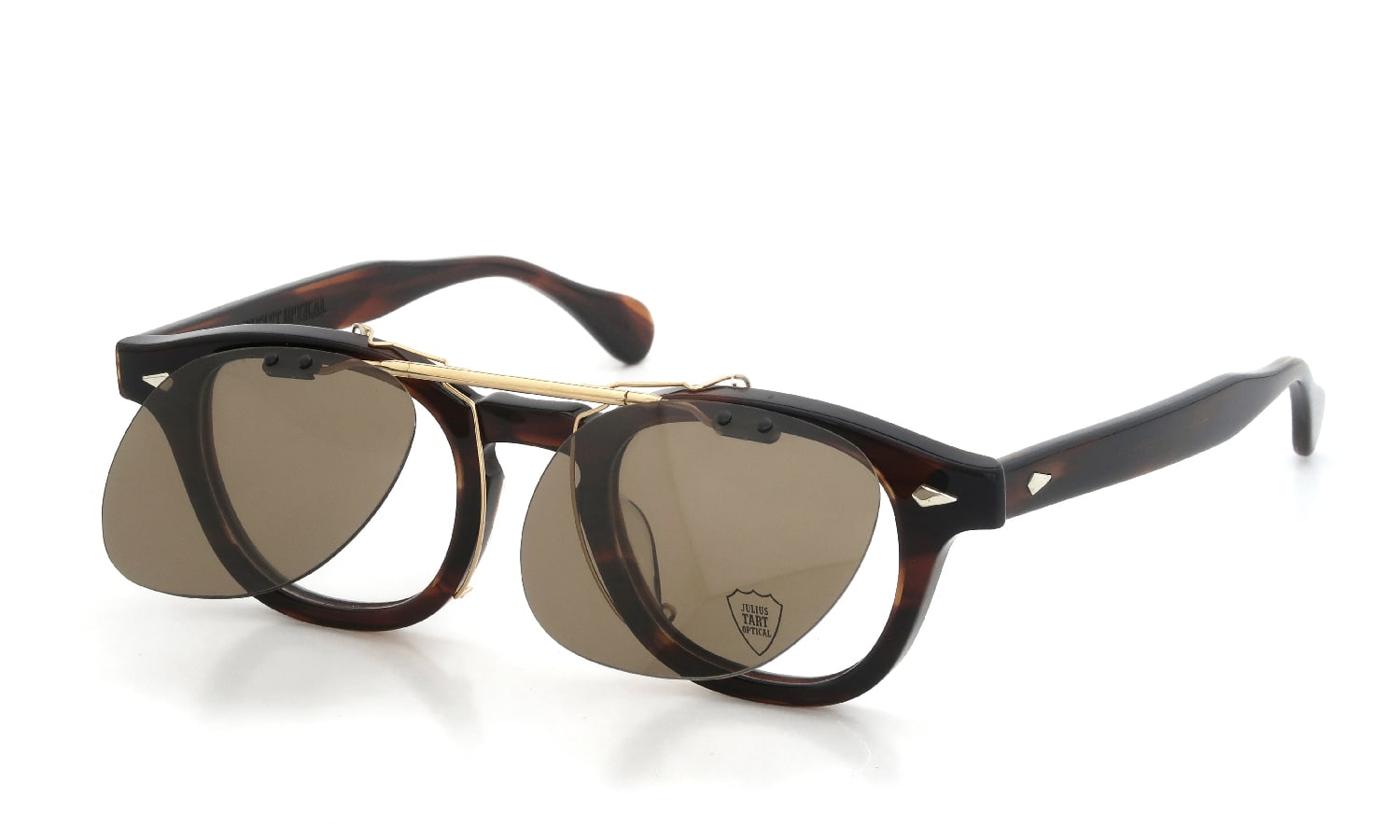 JULIUS TART OPTICAL 通販 AR専用 クリップオンサングラス通販 偏光ミドルブラウンレンズ